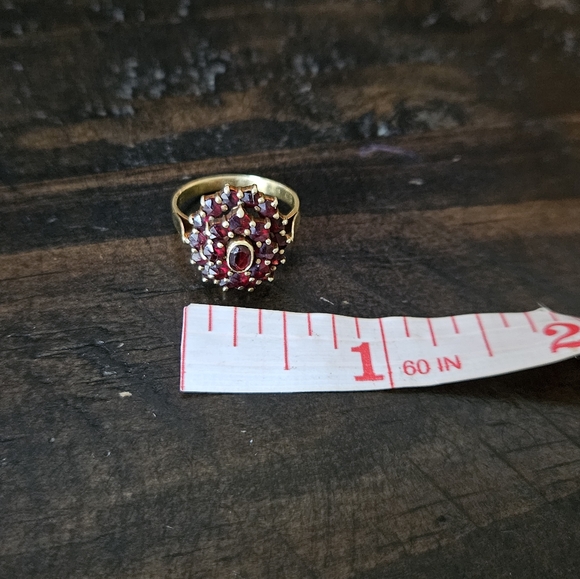 Vintage Bohemian Garnet 14K Yellow Gold Ring - Picture 14 of 15